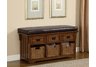 Small Storage Bench with Upholstered Seat