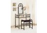 Black Vanity with Scrolled Heart Design