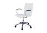 Teen Trends Chrome Plated Desk Chair with White Vinyl Fabric