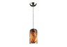 1 Light Pendant In Satin Nickel And Molten Sunset Glass