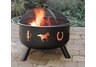 Big Sky Firepit w/ Western Design, Black