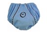 Bon Bon Collection Corduroy Diaper Cover - Blue with Brown Trim, 0-12 Month
