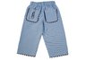 Bon Bon Collection Corduroy Pant with Rick Rack Pocket - Blue with Brown Trim, 0-6 Month