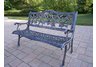 English Rose Bench Antique Pewter