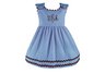 Bon Bon Collection Corduroy Dress - Blue with Brown Trim, 0-6 Month