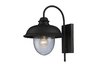 Streeside Café 1-Light Outdoor Sconce In Matte Black
