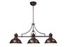 Chadwick 3-LIght Billiard/Island Light in Oiled Bronze