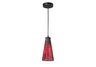 Lumino 1-Light Pendant in Inferno Red in Matte Bk finish