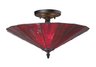 Lumino 3-Light Semi Flush in Inferno Red in Matte Bk finish