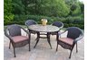 Stone Art 48 Inch Elite Wicker 5pc Dining Set with Cushions