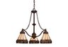 Stone FIligree 3-Light Chandelier in Burnished Copper