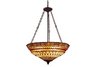 Glass Leaf 3-Light Pendant in Tiffany Bronze