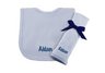 Princess Linens Cotton Knit Bib and Burp Pad Set - Blue
