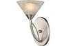 1 Light Wall Bracket In Satin Nickel And Marblized White Glass
