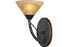 1 Light Wall Bracket In Aged Bronze And Tea Swirl Glass