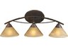 3 Light Vanity In Aged Bronze And Tea Swirl Glass