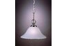 Pendant light brushed nickel white glass shade