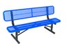Commercial Park 6' Portable Bench w/ Back- Portable, Diamond, Blue
