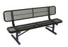 Commercial Park 6 Portable Bench w/ Back- Portable, Diamond, Black