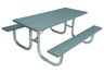 Commercial Park 6 Recycled Plastic Table- Portable and/or Surface Mount, Gray