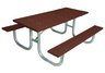 Commercial Park 6 Recycled Plastic Table- Portable and/or Surface Mount, Brown