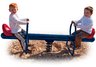 Commercial Playground 2-Rider Spring See Saw- Blue w/ Red Seats