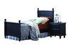Pottery Black Sand-Through Finish Twin Bed with 1 Night Stand Collection Set