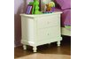 Hanna White Sand-Through 2 Drawer Night Stand