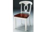 Napoleon Side Chair in White with cherry seat (Set of 2)
