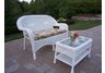 Resin Wicker 2pc Loveseat and Coffee Table Set with Cushions