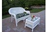 Resin Wicker 2pc Loveseat and Coffee Table Set with Cushions