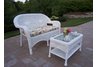 Resin Wicker 2pc Loveseat and Coffee Table Set with Cushions