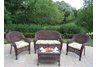 Resin Wicker 4pc Seating Set with Cushions