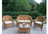 Resin Wicker 4pc Seating Set with Cushions