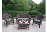 Resin Wicker 4pc Seating Set with Cushions