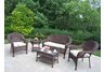 Resin Wicker 5pc Seating Set with Cushions