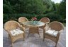 Resin Wicker 5pc Dining Set with Cushions
