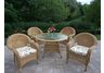 Resin Wicker 5pc Dining Set with Cushions