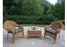 Resin Wicker 3pc Rocker and Coffee Table Set with Cushions