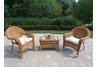 Resin Wicker 3pc Rocker and Coffee Table Set with Cushions