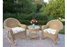 Resin Wicker 3pc Rocker Set with Cushions