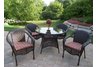 Resin Wicker 5pc Dining Set with Cushions