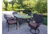 Resin Wicker 7pc Oval Dining Set with Swivels and Cushions