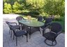 Resin Wicker 7pc Oval Dining Set with Swivels