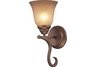 1 Light Wall Bracket In Mocha And Antique Amber Glass