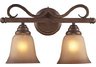 2 Light Vanity In Mocha And Antique Amber Glass