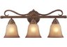 3 Light Vanity In Mocha And Antique Amber Glass