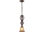 1 Light Pendant In Mocha And Antique Amber Glass