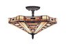 American Art 3-Light Semi Flush in Classic Bronze