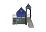 Boys Blue & Green Twin Tent Bunk Bed with Slide